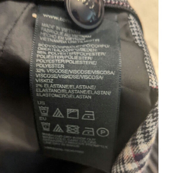 Tommy Hilfiger Grey Plaid Pants, Size 2, Straight Leg, Size Zipper/Button - Picture 7 of 8